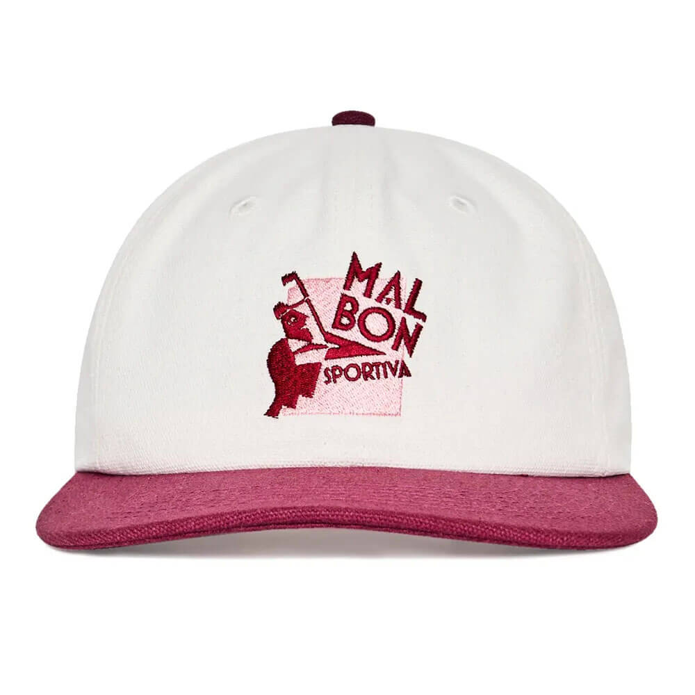 Malbon Sportiva Painter Golf Cap Ivory/Vino - SS25 Men