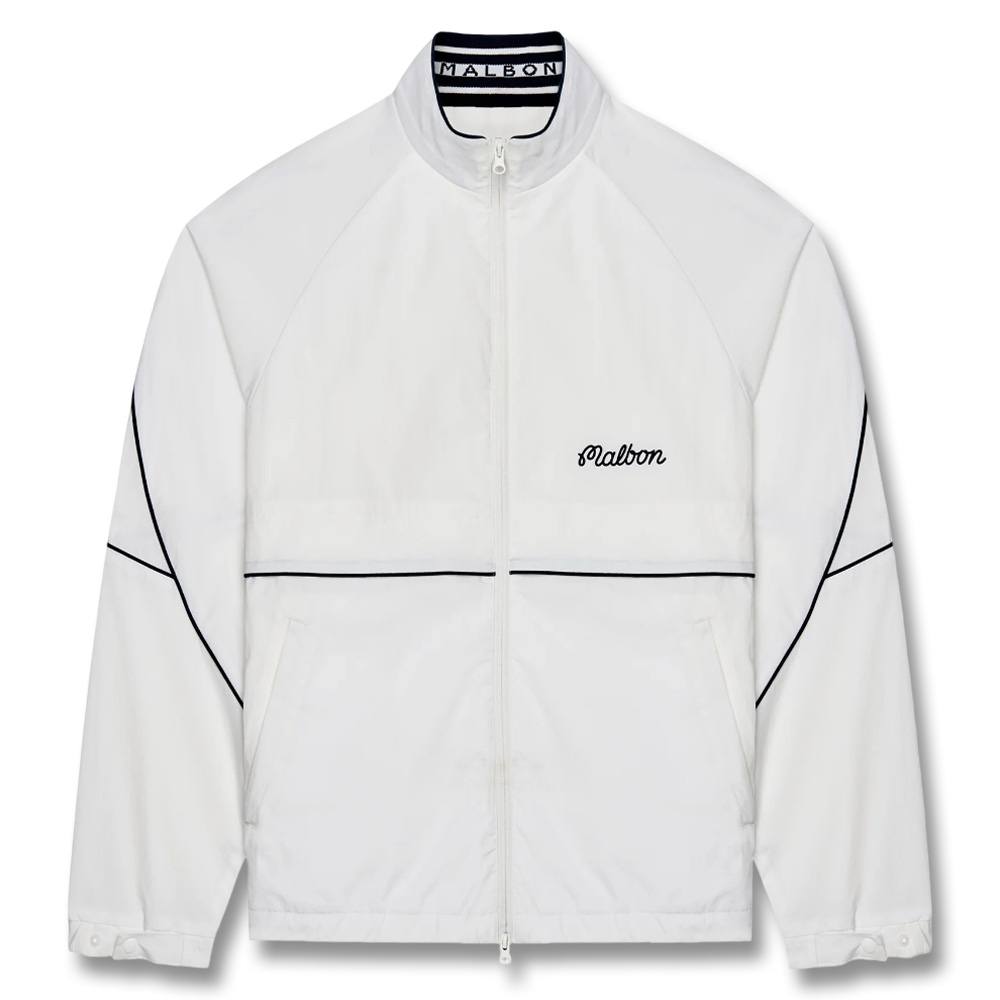 Malbon Riva Nylon Golf Jacket White - SS25 Men – Golfio