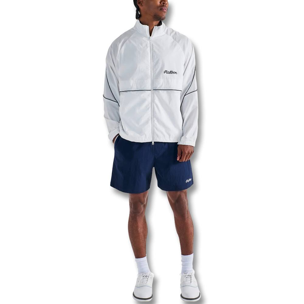 Malbon Riva Nylon Golf Jacket White - SS25 Men – Golfio