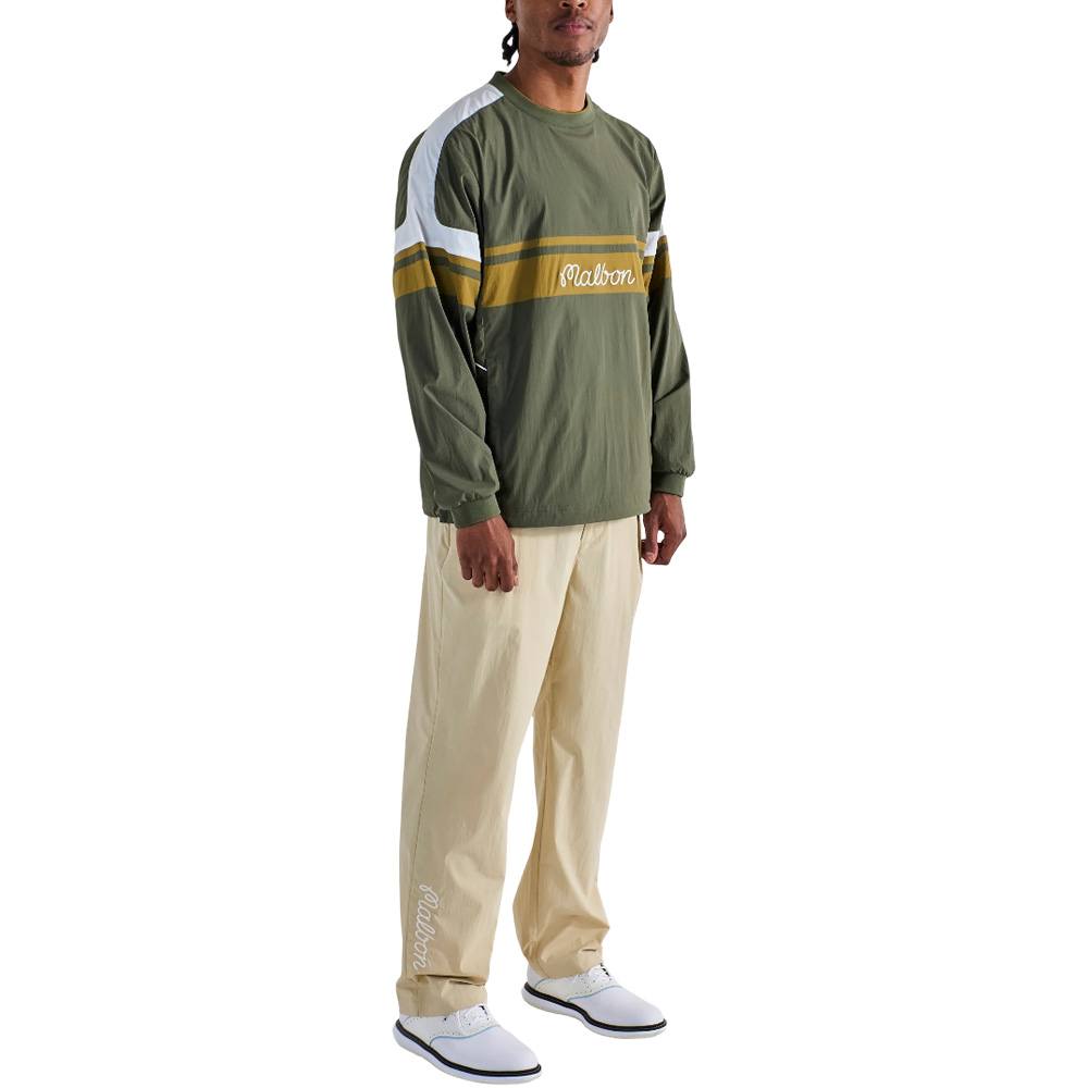Malbon Sportiva Nylon Popover Golf Jacket Cypress Green - SS25 Men