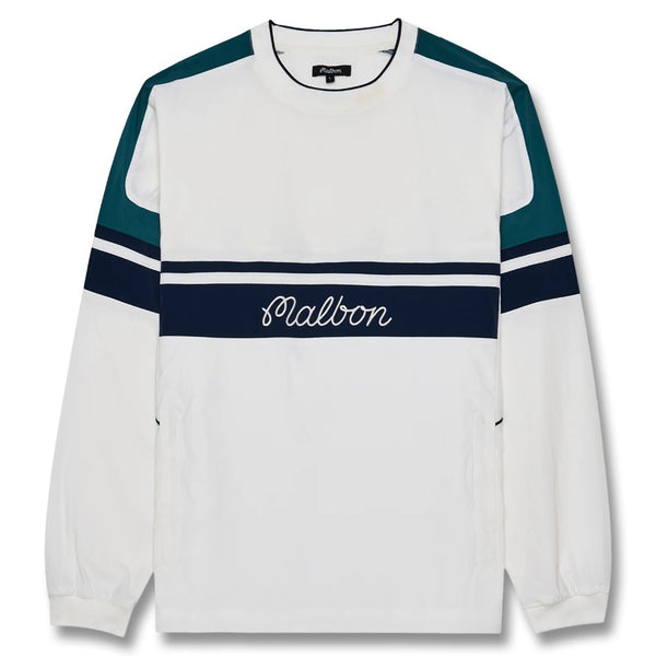 Malbon Sportiva Nylon Popover Golf Jacket White - SS25 Men