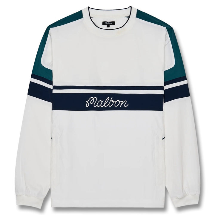 Malbon Sportiva Nylon Popover Golf Jacket White - SS25 Men