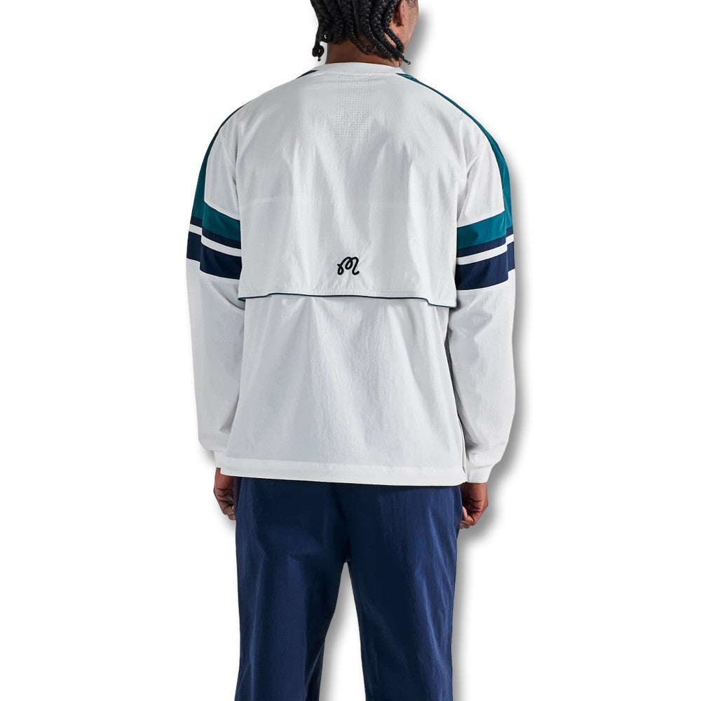 Malbon Sportiva Nylon Popover Golf Jacket White - SS25 Men