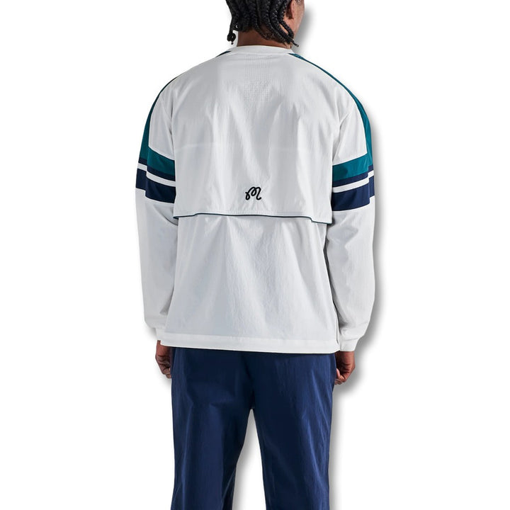 Malbon Sportiva Nylon Popover Golf Jacket White - SS25 Men