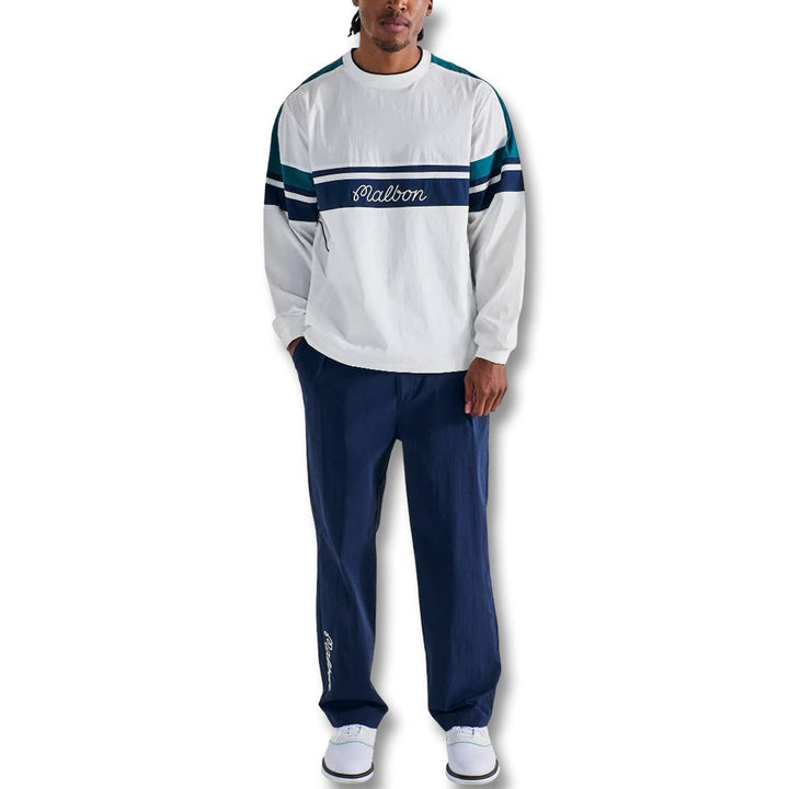 Malbon Sportiva Nylon Popover Golf Jacket White - SS25 Men