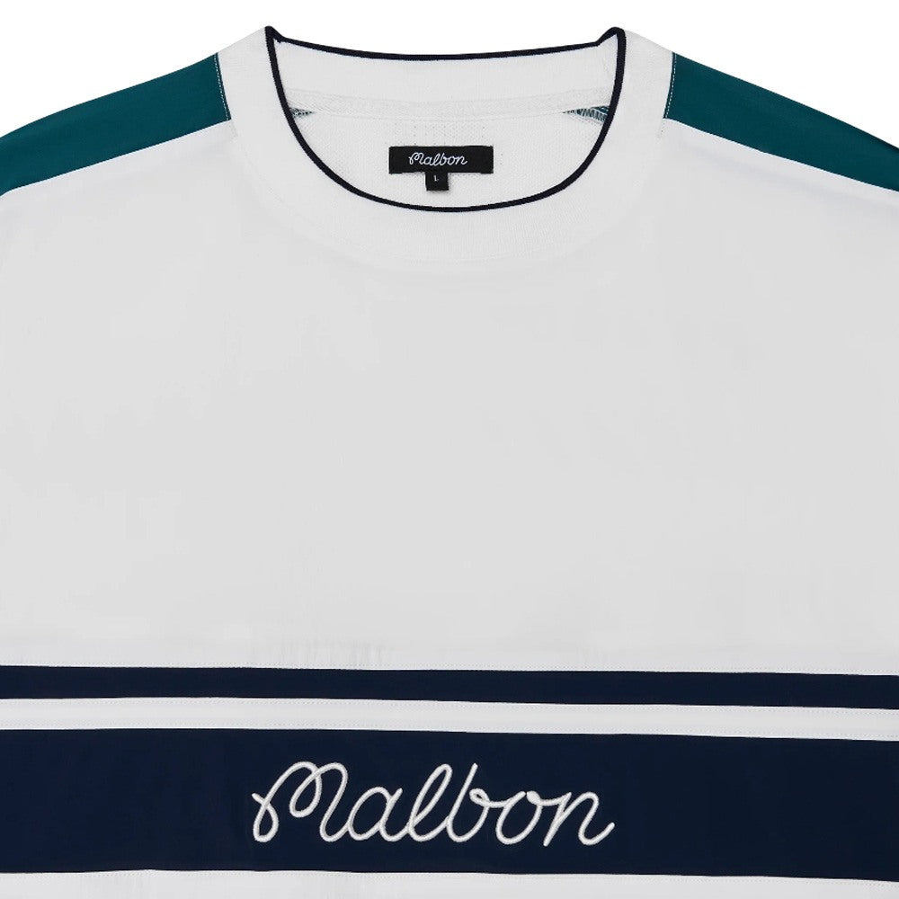 Malbon Sportiva Nylon Popover Golf Jacket White - SS25 Men
