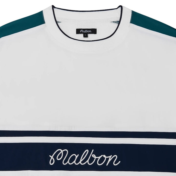 Malbon Sportiva Nylon Popover Golf Jacket White - SS25 Men