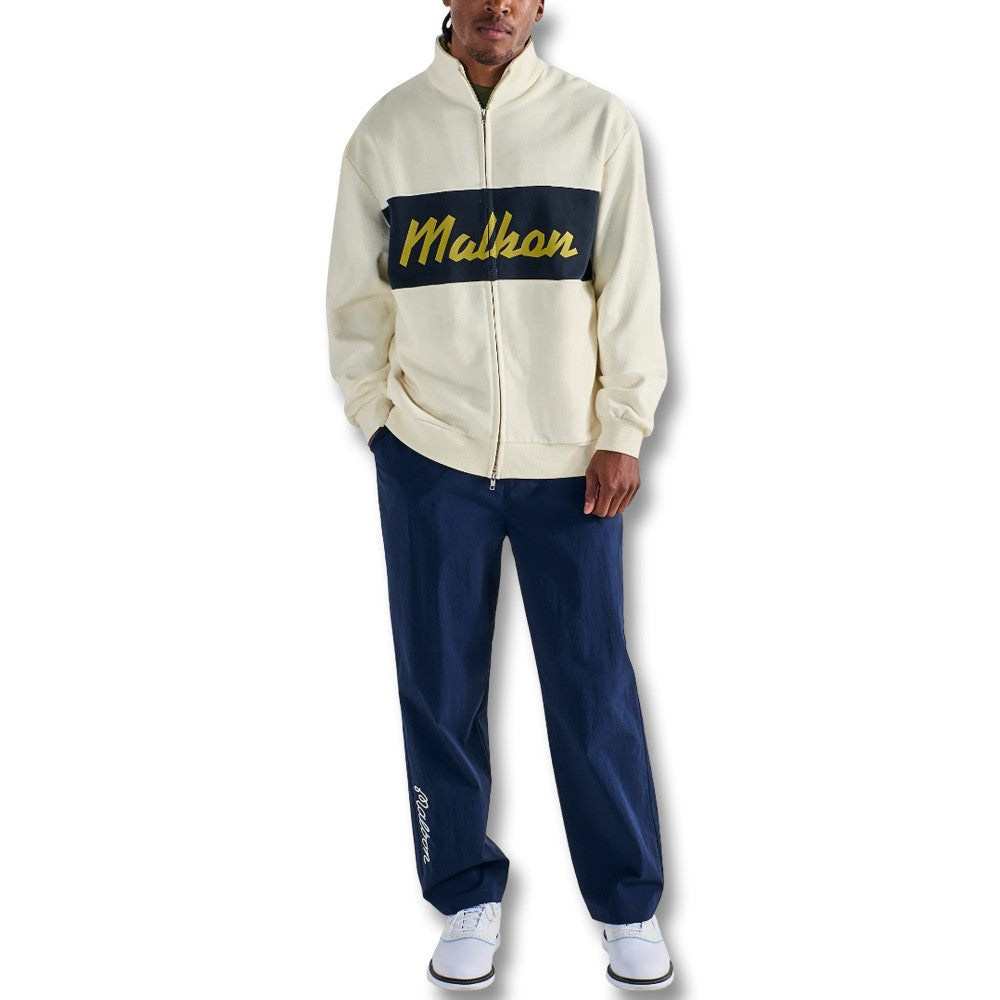 Malbon University Double Zip Golf Jacket Cream - SS25 Men