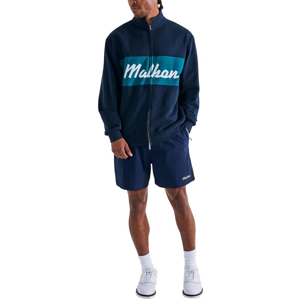 Malbon University Double Zip Golf Jacket Navy - SS25 Men