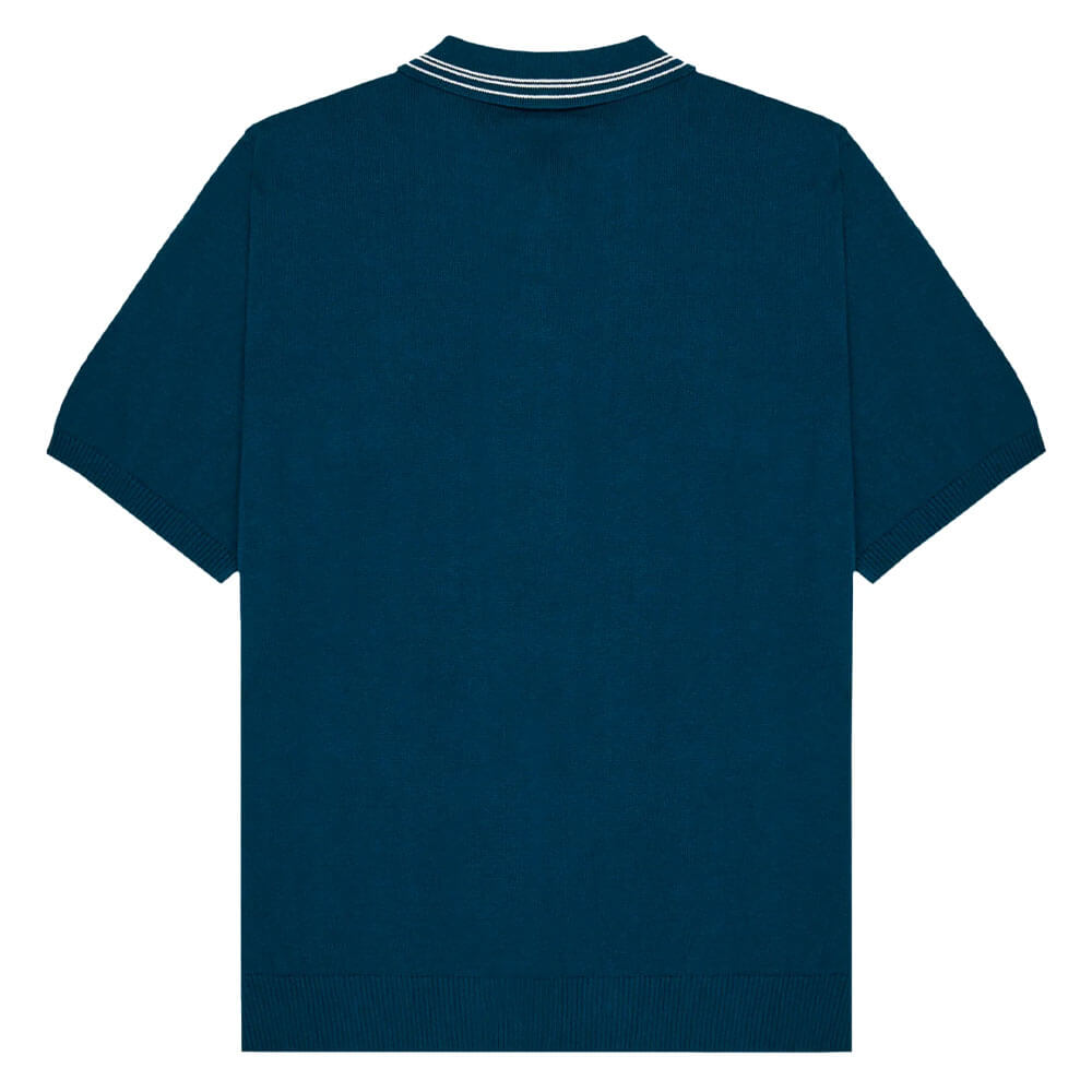 Malbon Campania Knit Golf Polo Azurra - SS25 Men