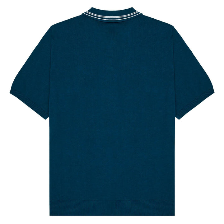 Malbon Campania Knit Golf Polo Azurra - SS25 Men