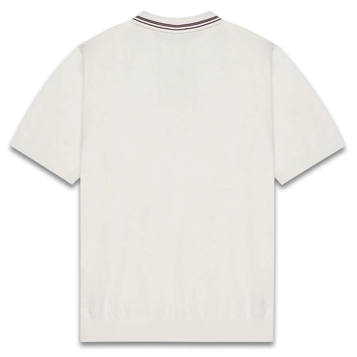 Malbon Campania Knit Golf Polo Ivory - SS25 Men