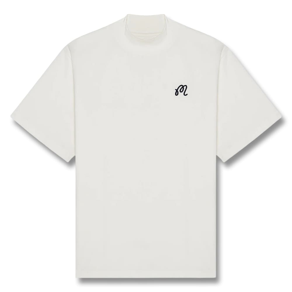 Malbon Mare Mockneck Golf T-Shirt White - SS25 Men