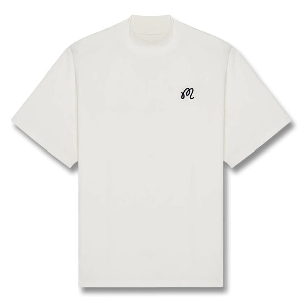 Malbon Mare Mockneck Golf T-Shirt White - SS25 Men