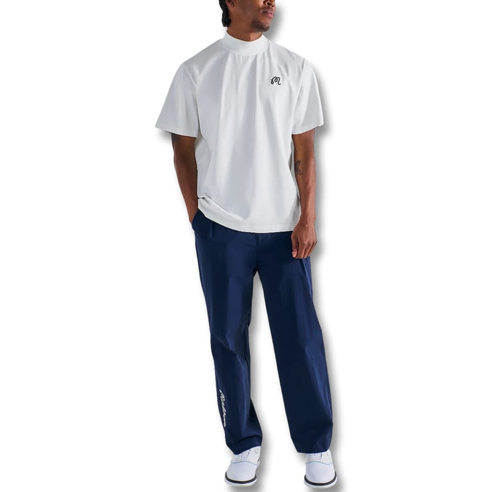 Malbon Mare Mockneck Golf T-Shirt White - SS25 Men