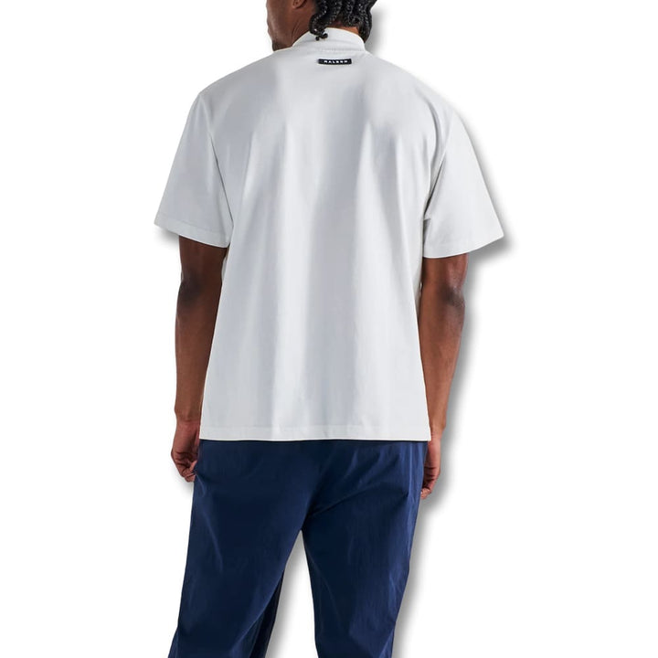 Malbon Mare Mockneck Golf T-Shirt White - SS25 Men
