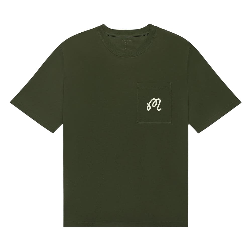 Malbon Gelato Stand Pocket Golf T-Shirt Cypress Green - SS25 Men