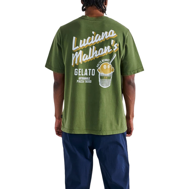 Malbon Gelato Stand Pocket Golf T-Shirt Cypress Green - SS25 Men