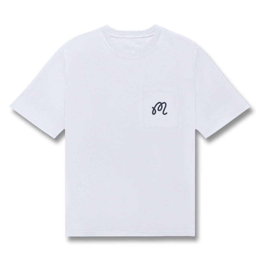 Malbon Gelato Stand Pocket Golf T-Shirt White - SS25 Men