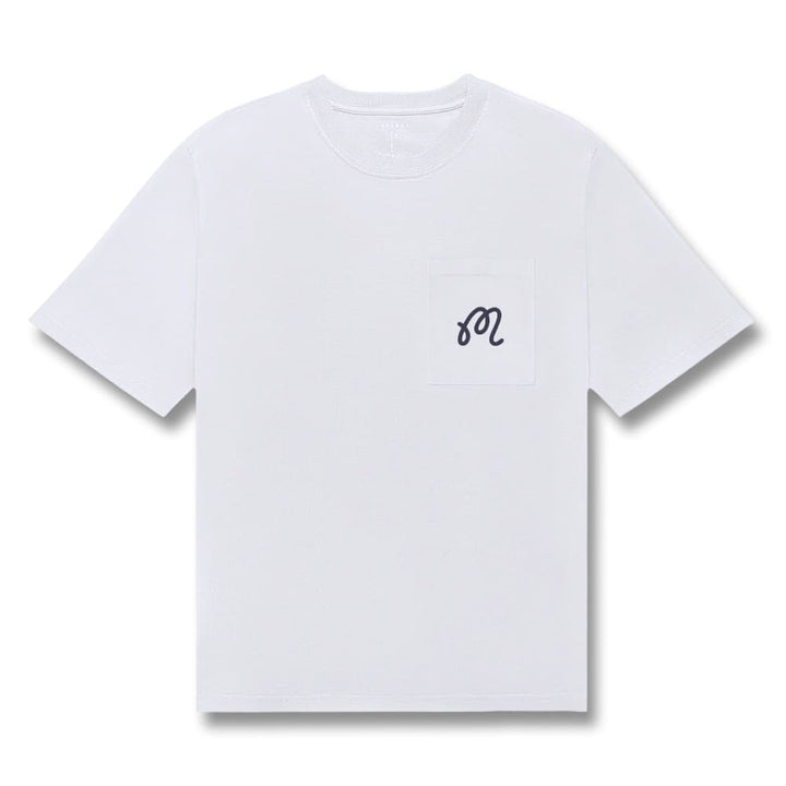 Malbon Gelato Stand Pocket Golf T-Shirt White - SS25 Men