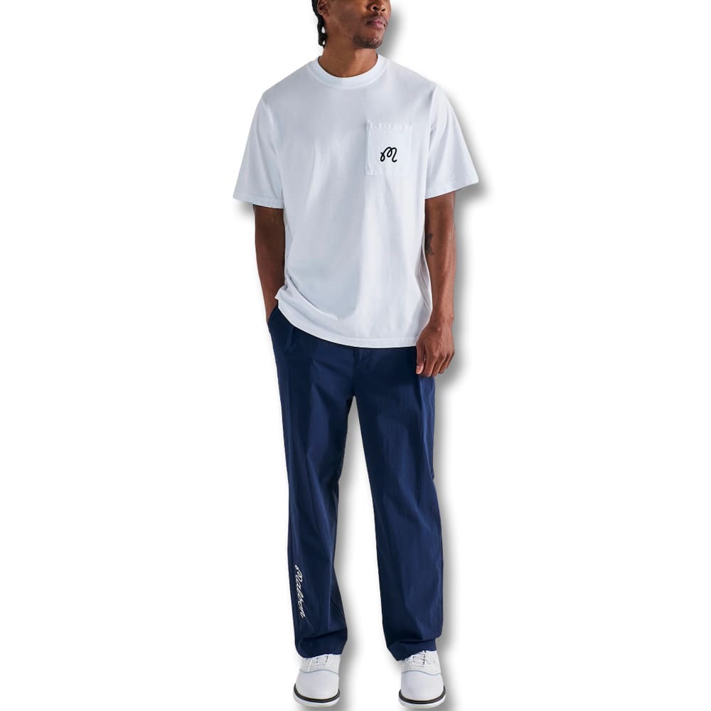 Malbon Gelato Stand Pocket Golf T-Shirt White - SS25 Men