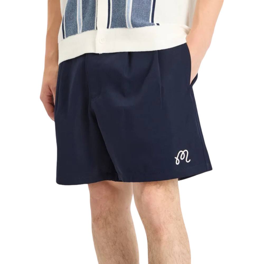 Malbon Classic Pleated Golf Shorts Navy - SS25 Men