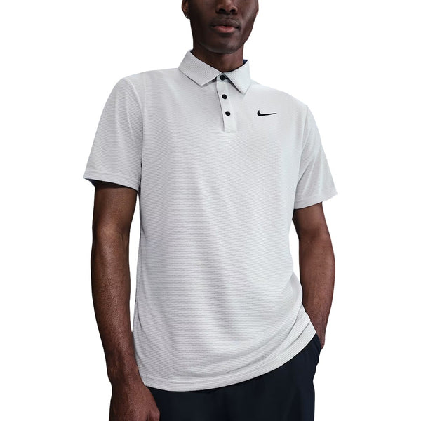 Nike Dri-FIT Tour Textured Golf Polo White/Black - FA25 Men