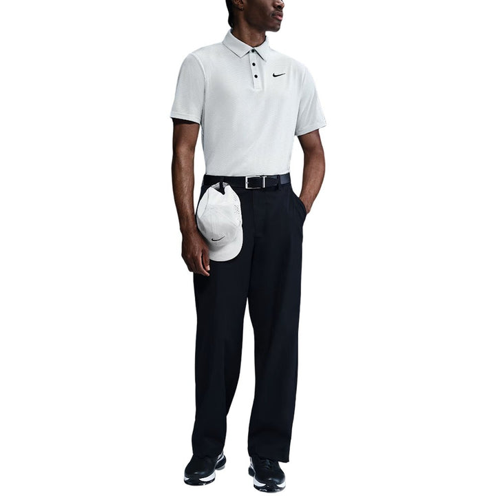 Nike Dri-FIT Tour Textured Golf Polo White/Black - FA25 Men