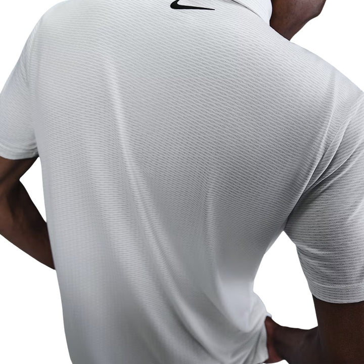 Nike Dri-FIT Tour Textured Golf Polo White/Black - FA25 Men