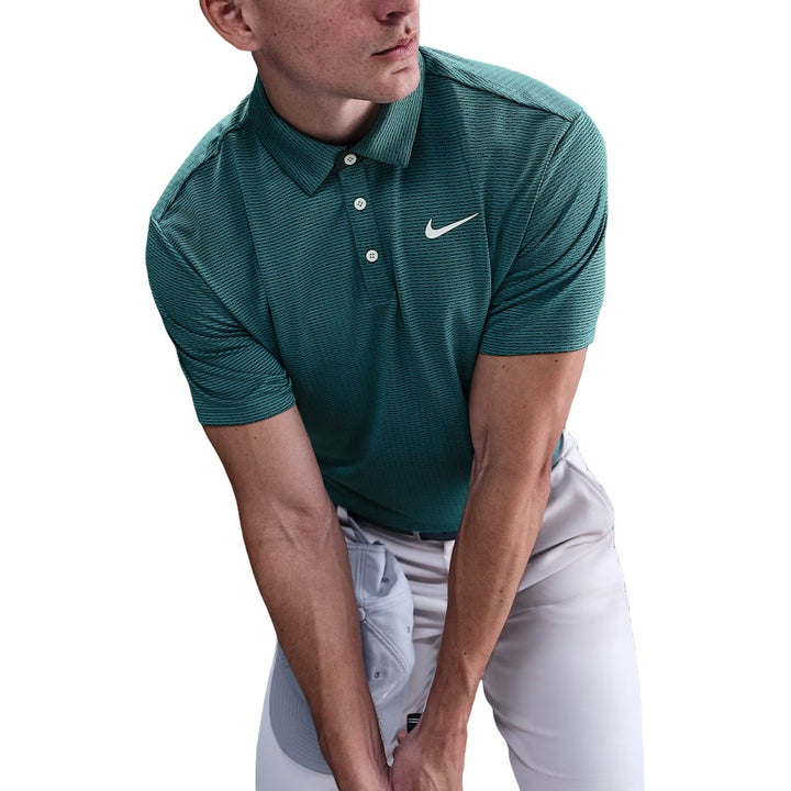 Nike Dri-FIT Tour Textured Golf Polo Mineral Teal/Pale Ivory - FA25 Men