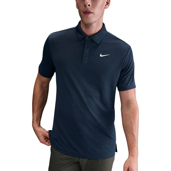 Nike Dri-FIT Tour Textured Golf Polo Midnight Navy/White - FA25 Men