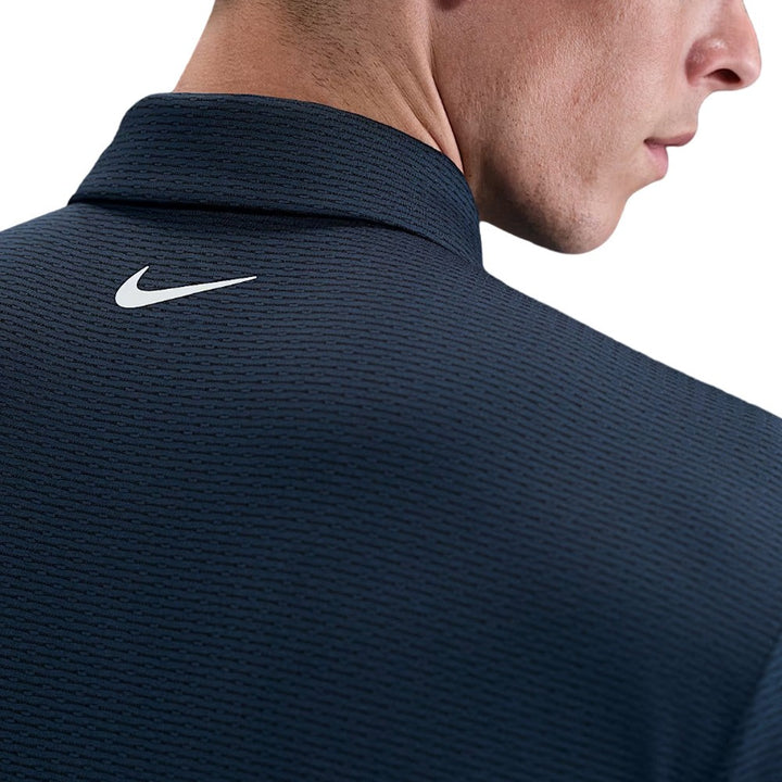 Nike Dri-FIT Tour Textured Golf Polo Midnight Navy/White - FA25 Men