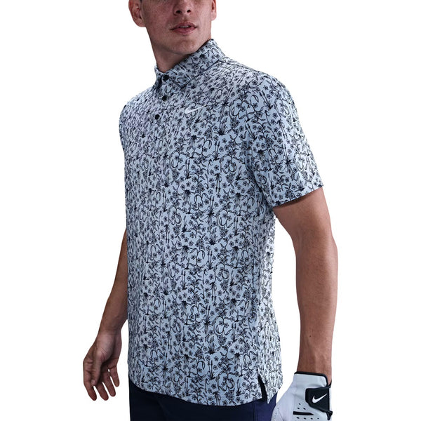 Nike Dri-FIT Tour Poa Print Golf Polo Light Armory Blue/White - FA25 Men