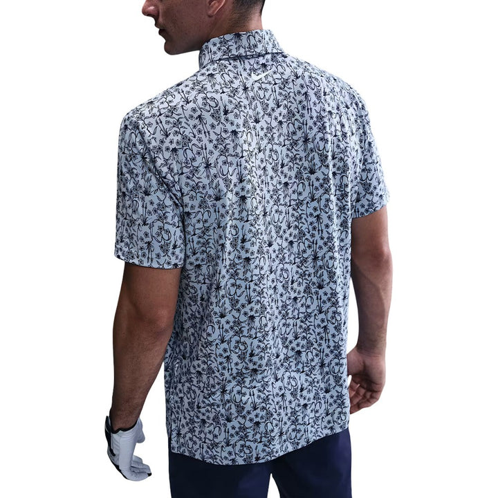 Nike Dri-FIT Tour Poa Print Golf Polo Light Armory Blue/White - FA25 Men