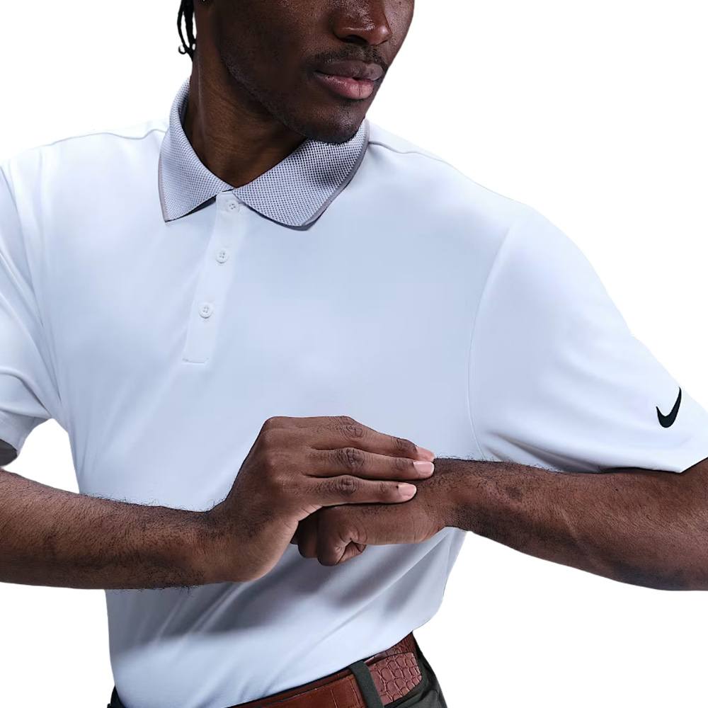 Nike Dri-FIT Tour Ribbed Collar Golf Polo White/College Grey/Black