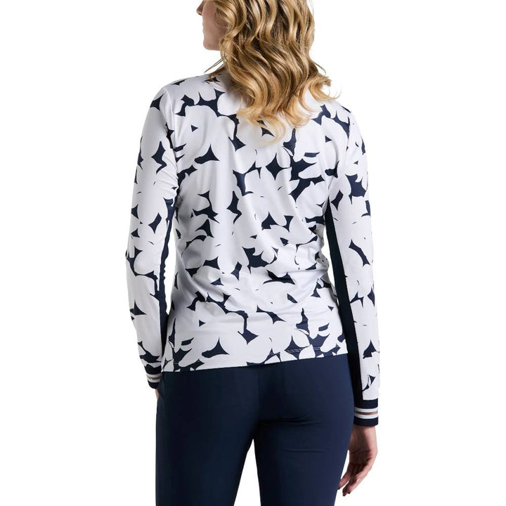 Original Penguin Riviera Floral Sun Protection Golf Pullover Black Iris - SP25 Women