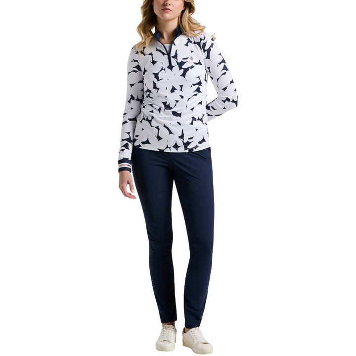 Original Penguin Riviera Floral Sun Protection Golf Pullover Black Iris - SP25 Women