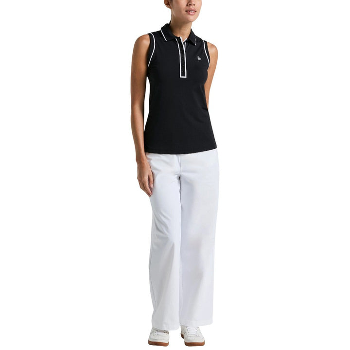 Original Penguin Sleeveless Waist Length Sweater Golf Polo Black Iris - SP25 Women