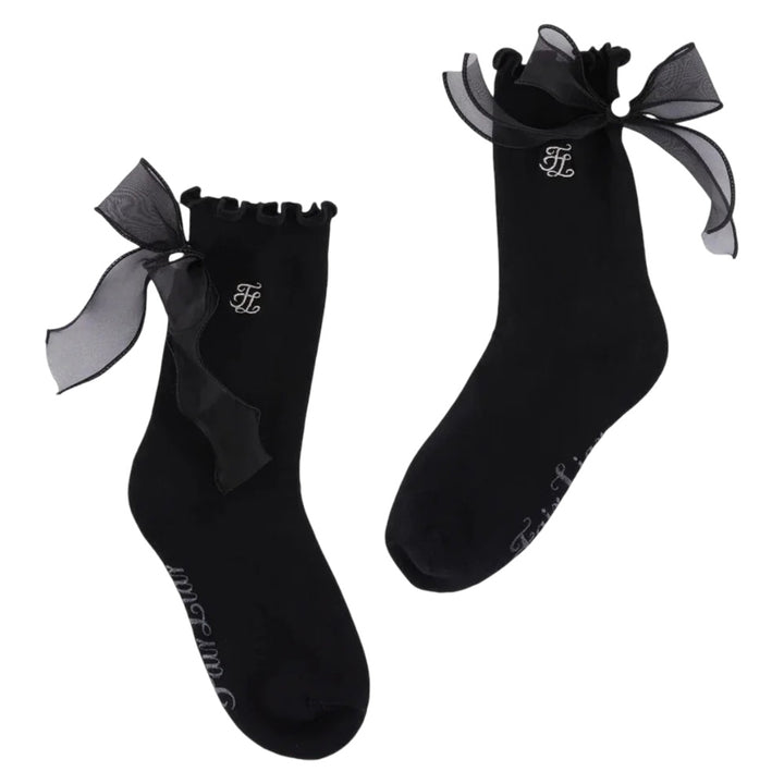 Fairliar Organza Ribbon Ankle Socks - 25 Women