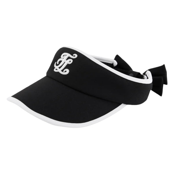 Fairliar Color Contrast Combination Back Ribbon Golf Visor Black - 25 Women