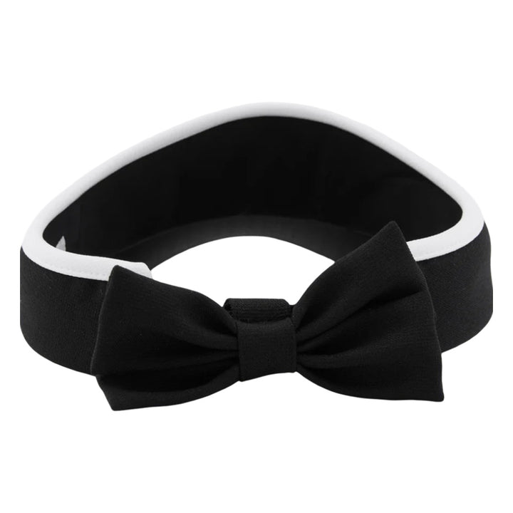 Fairliar Color Contrast Combination Back Ribbon Golf Visor Black - 25 Women