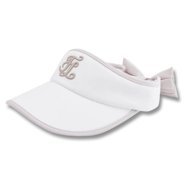 Fairliar Color Contrast Combination Back Ribbon Golf Visor White - 25 Women