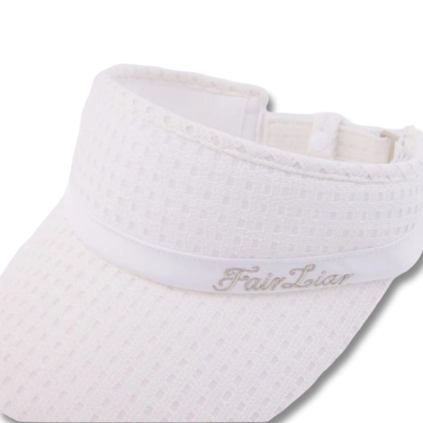 Fairliar Mesh Organza Ribbon Golf Visor White - 25 Women