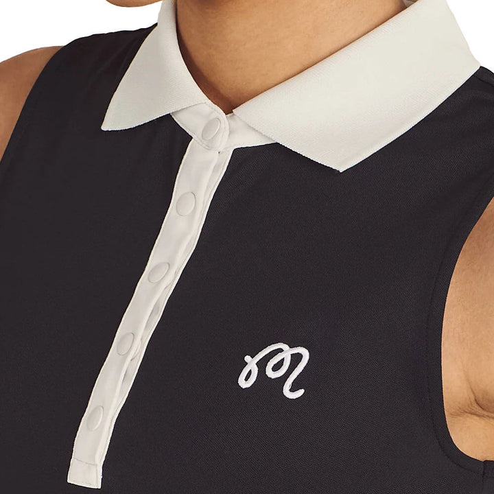 Malbon Evergreen Claudia Sleeveless Golf Polo Black - FW25 Women