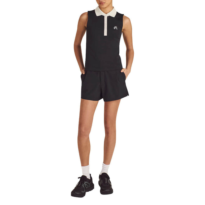 Malbon Evergreen Claudia Sleeveless Golf Polo Black - FW25 Women