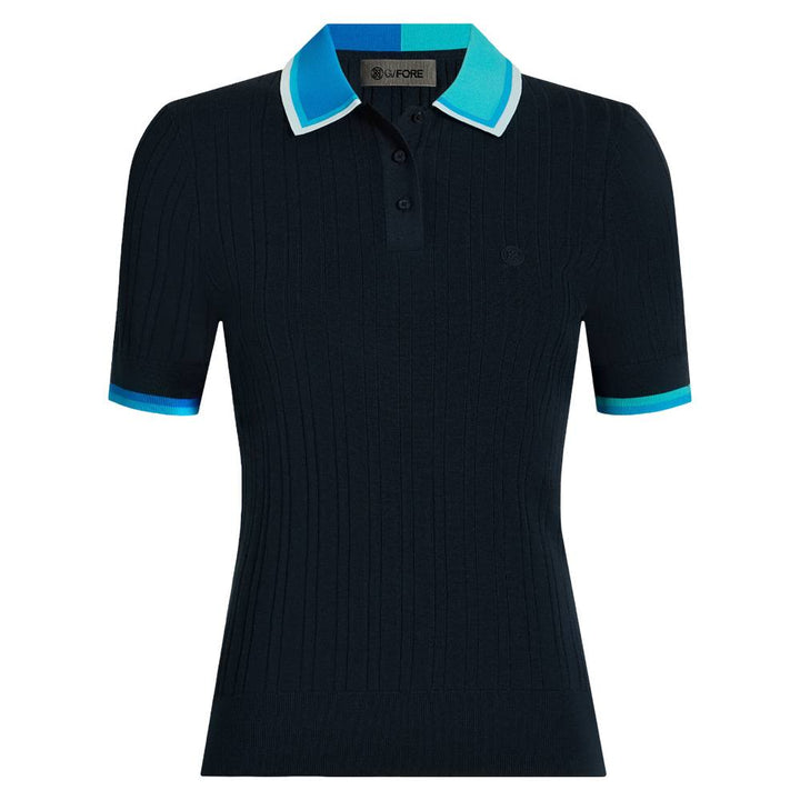 Gfore Ribbed Cotton Blend Sweater Golf Polo Twilight/Lisbon - SP25 Women
