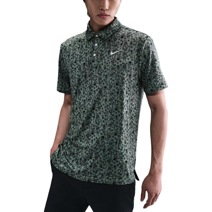 Nike Dri-FIT Tour Poa Print Golf Polo Clay Green/Pale Ivory - FA25 Men