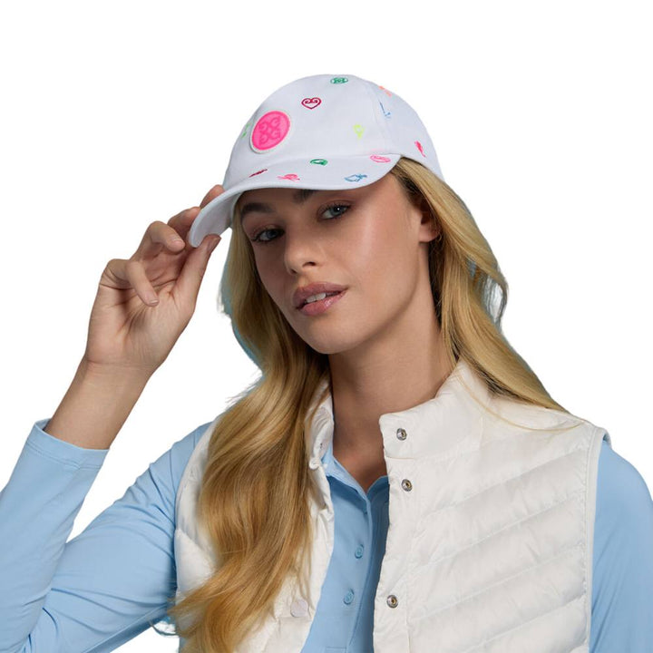 Gfore Embroidered Icon Stretch Twill Golf Cap Snow - FA24 Men