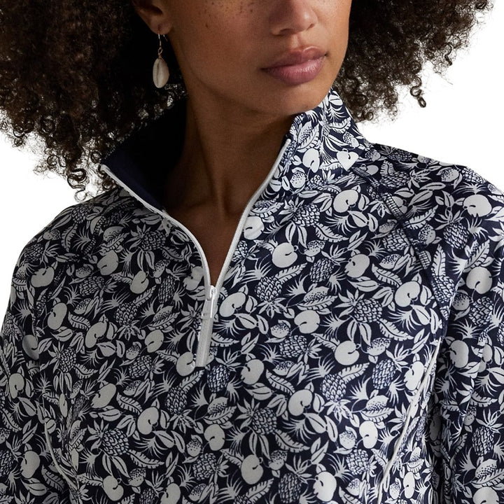 Ralph Lauren Longsleeve Lightweight Airflow 1/2 Zip Mockneck Golf Pullover Cheeky Pineapple - SP25 Women