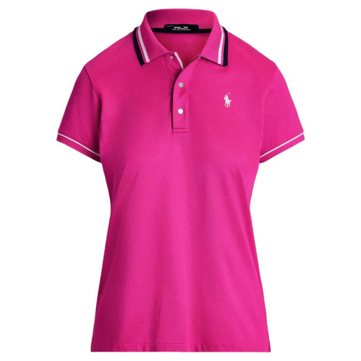 Ralph Lauren Tour Pique Val Golf Polo (Tailored Fit) Regatta Pink/Refined Navy/Ceramic White Multi - SP25 Women
